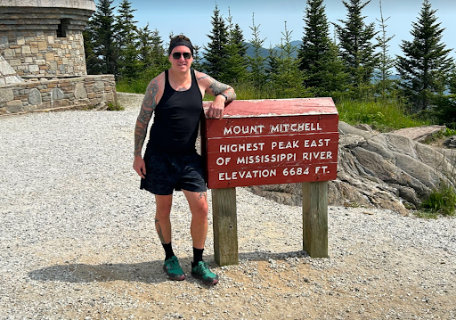 Photo of Bobby Gillespie at the summit of Mount Mitchell